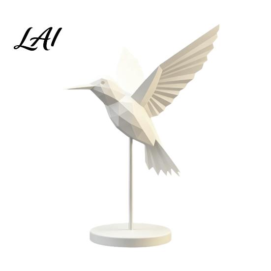 Spread Wings Bird Decoration Geometric Low-Poly Hummingbird Figurine 3D Printed Modern Statue Unique Gift Artistic Figurine for Home Office