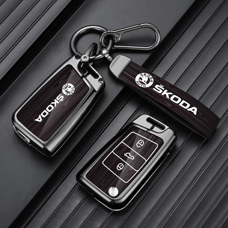 WVCL8 Car Folding Remote Key Fob Case Fob Cover Protector Holder Shell For Skoda Octavia Kodiaq Karoq Auto Keychain Accessories