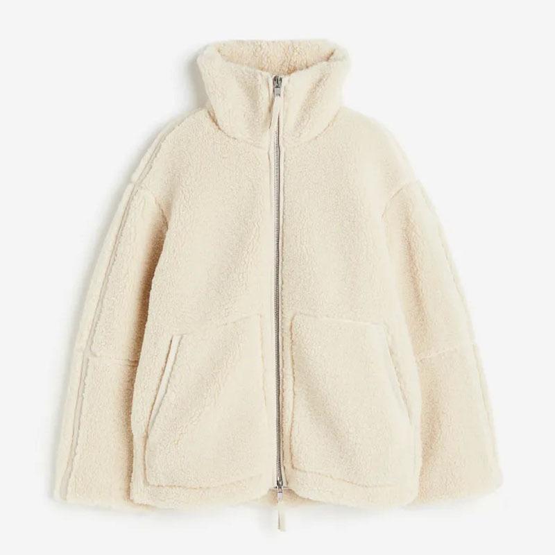 Women Zipper Lapel Thick Fleece Coats Autumn Winter Fashion Elegant Loose Jackets Casual Vintage Lamb Wool Outerwear