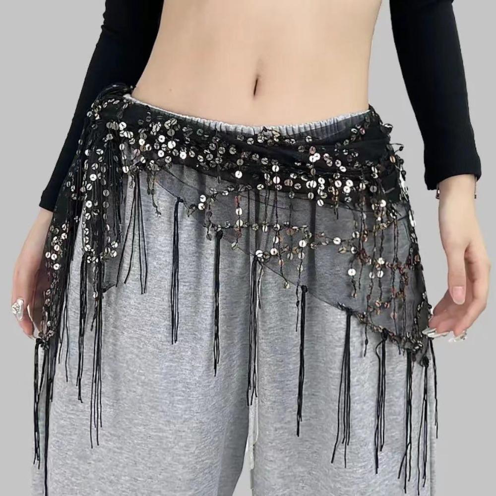 Jeans Decor Tassels Belt Hip-hop Sequin Waistband Jazz Dance Hip Scarf Waist Accessories