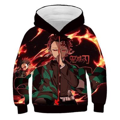 Anime Demon Slayer Sweat À Capuche Enfants Mode Sweat Garçon Hauts Dessin Animé Automne Bébé Fille Sweats À Capuche Décontracté Enfants À Capuche Garçons Vêtements