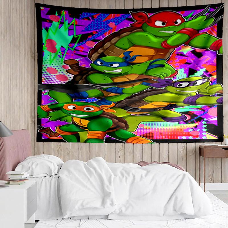 1PC Turtle Warrior In Flames Tapestry Accessories Playroom Tapestry, for Bedroom,Livingroom, dormitory Room Wall Decor Fan Birthday Gifts