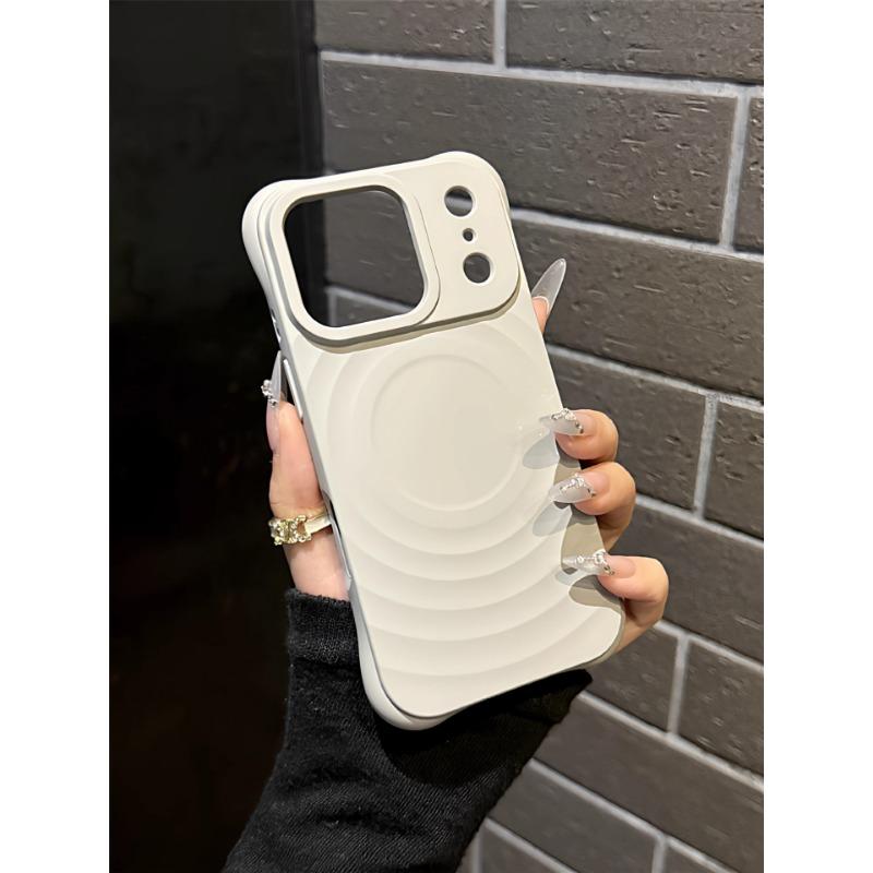Full Coverage Silicone Magnetic Wave Pattern Phone Case For Iphone 17 Iphone 16 Pro