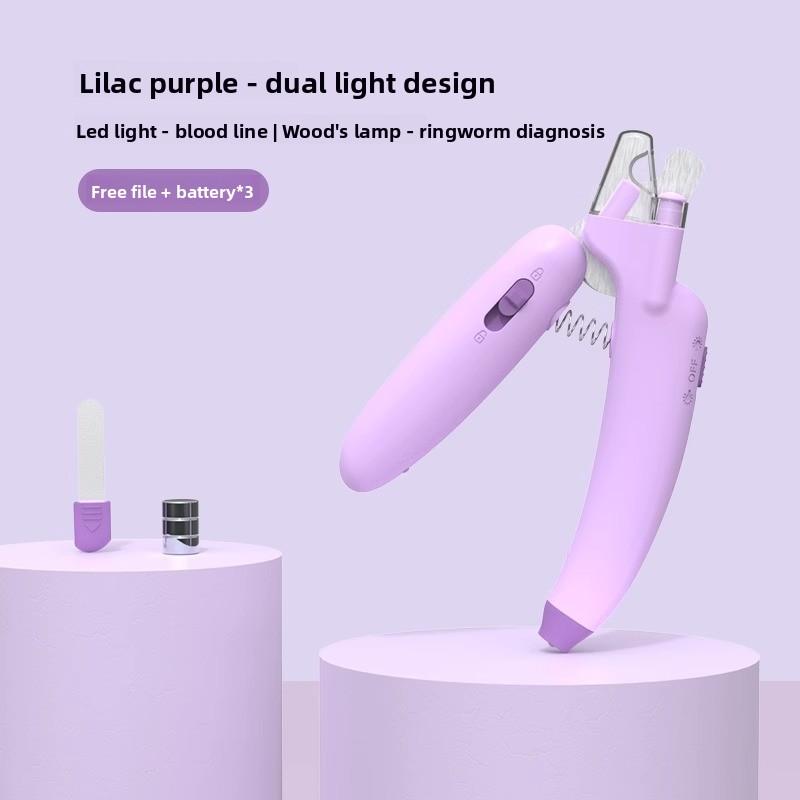 

A Special Tool for Cat Nail Clippers with Files, Pet Nail Clippers with Cat Moss Lamps To Illuminate Blood Lines, and Cat Cleaning Products фиолетовый