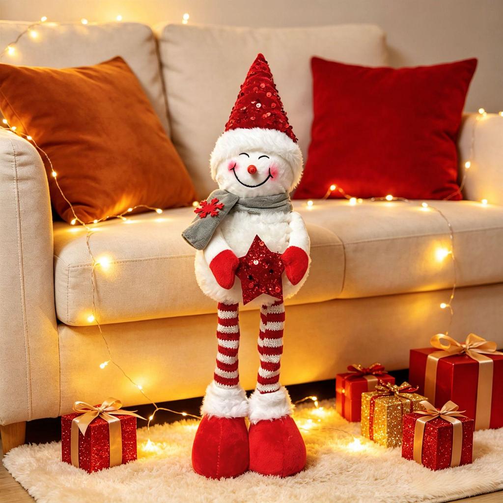 Christmas Sequin Snowman Figurine Ornament and Decoration Gift