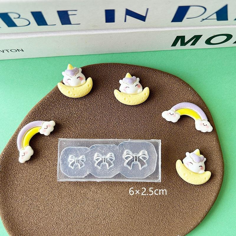 Sweet Bowknot 3D Silicone Nail Mold Heart Nails Templates Diy Nail Art Decoration Stamping Plates Manicure Design Tools