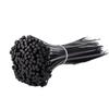 100 Individually Packaged Black and White Self-Locking Nylon Zip Ties - Buckle Type