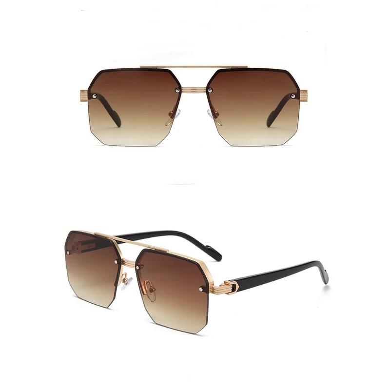 1/2Pcs Metal Square Frame Fashion Decorative Sunglasses Street Shot