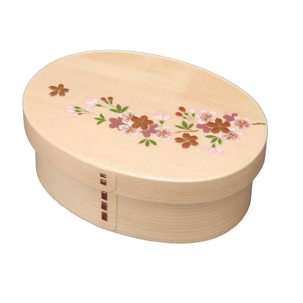 

Nagao Bentwood Sakura One-Tier Lunch Box, Natural, PH01W-2