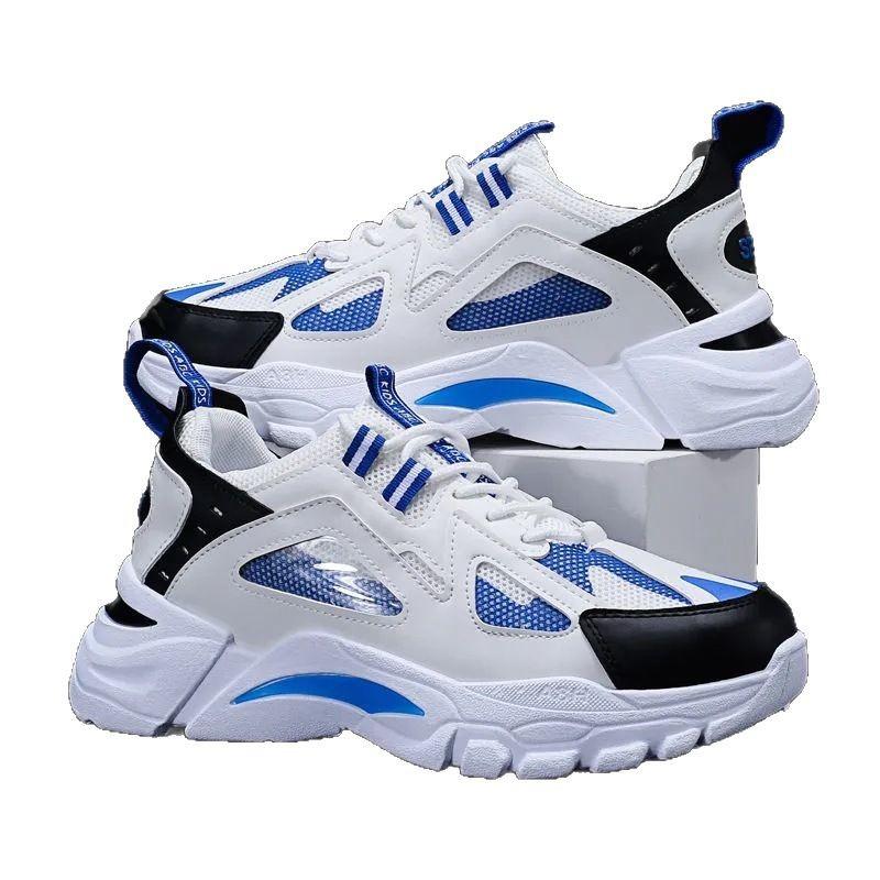 Men's Shoes Summer 2025 New Korean Version Soft Sole Breathable Mesh Round Head Sports Casual Dad Shoes Light Shoes Men