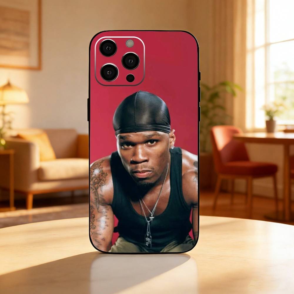 Rapper Hip Hop Street 50 C-Cent Phone Case For iPhone17,16,15,14,13,12 Plus,Max Soft Silicone Black Cover