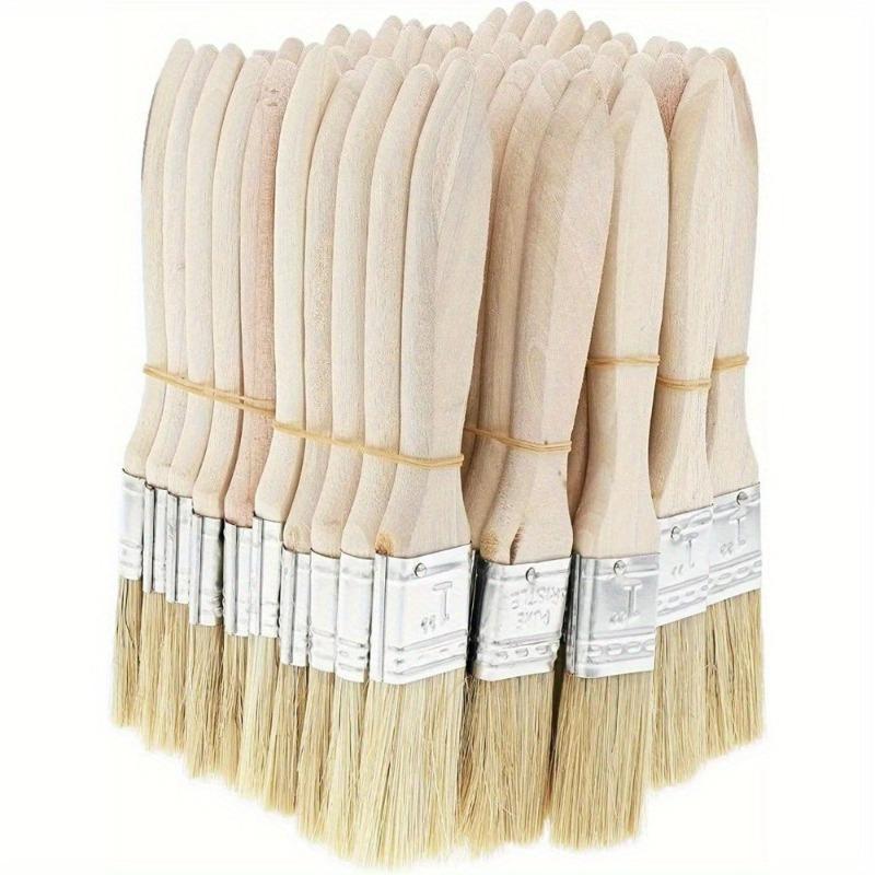 10/20pcs Bristle Paint Brush, Flat Bristle Brush, Suitable for Art, Handwork, Gesso, Painting, Dyeing, Varnish