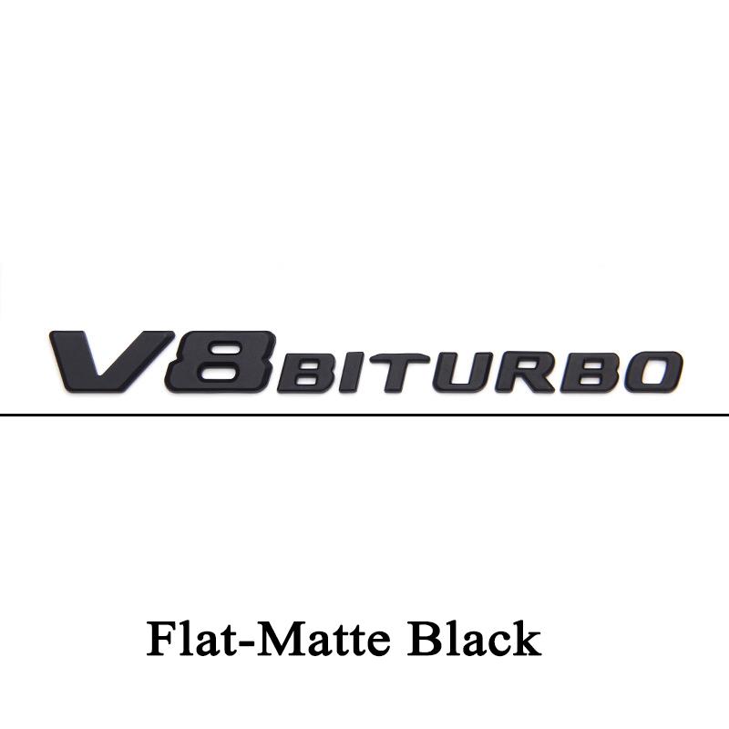Emblema Logo V8 BITURBO in ABS Nero 3D Distintivo per Parafango Auto NFGJD4 Per C63 G63 E63 S63 Accessori