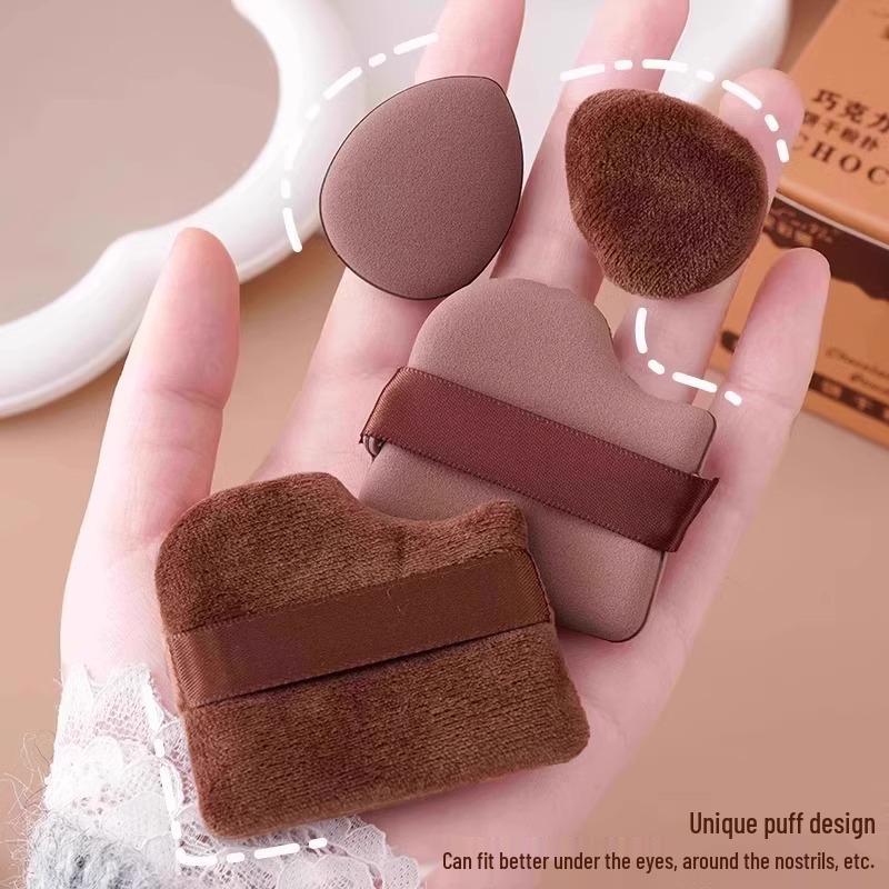 Chocolate Puff Mini Cushion - Dual-Use, Super Soft Makeup Sponge for Wet & Dry Application