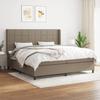 Vidaxl Letto Continentale Con Materasso, Taupe, Tessuto, 200X200 Cm