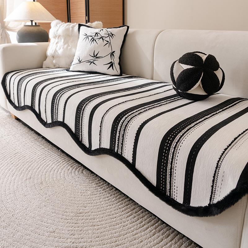 

Sofa Cushion New Special-Shaped Chenille Premium Light Luxury Four-Season Universal Straight Row Non-Slip Fixed Sofa Cover 90*70cm