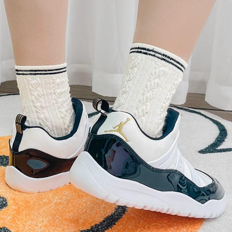 Jordan Air Jordan 11 Low top Children's Basketball Shoes White Black Kids' BQ7101-170