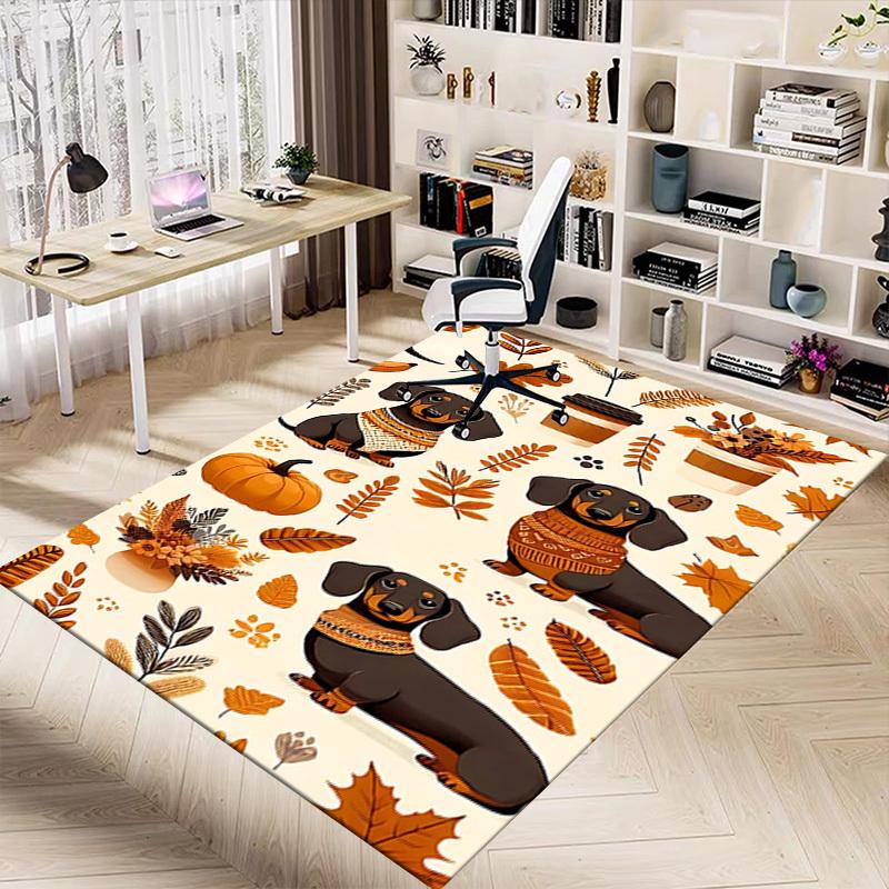 1PC Dachshund Coffee Extra Large Non Slip Floor carpet, Office, family, bedroom, Studio Large Area Rug Indoor Rugs