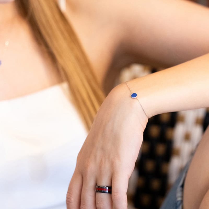 BE/GINS Roca Mini Round Lapis Lazuli Bracelet