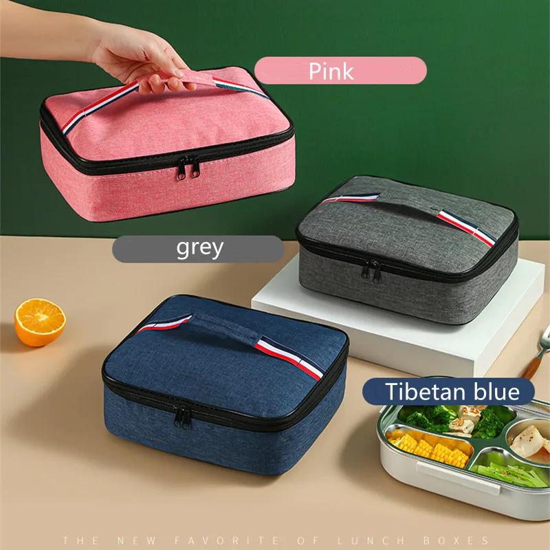 Insulated Lunch Box Oxford Cloth+aluminum Foil Cold Food Cooler Thermal Bag Handbag, Men Women Travel Portable Camping Picnic Ba