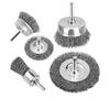 5PC Wire Brush Set with Shank for Drill Grinding Rust Removal Stainless Steel Wire Wheel Brush for Power Tools