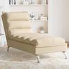 VidaXL Chaise Longue with Cushions Cream Fabric, Long Sofa Chair, Bedroom Chaise Lounge, Long Sofa Chair 379473