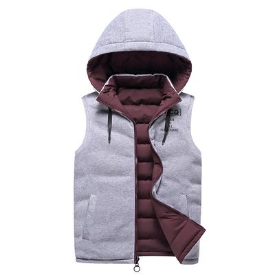 Men's Winter Warm Vest Hooded Warm Vest Lined with Jacket Casual Sleeveless Vest