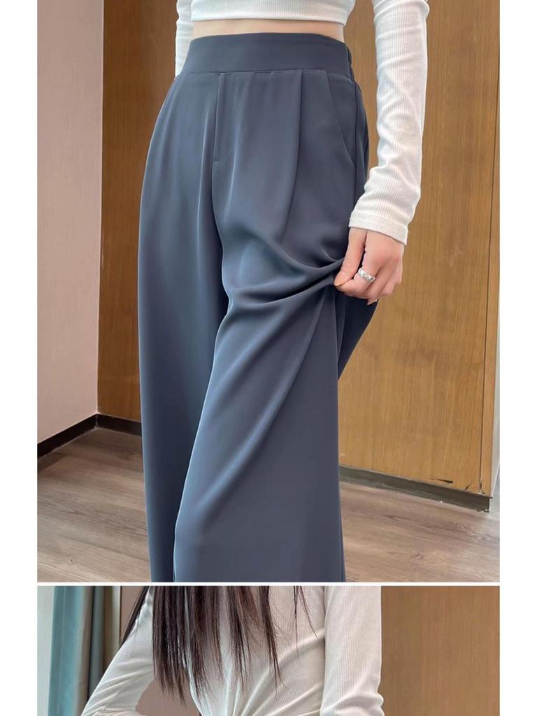 Ice Silk Women's Wide-Leg and Narrow Straight-Leg Pants - New Spring/Autumn Collection