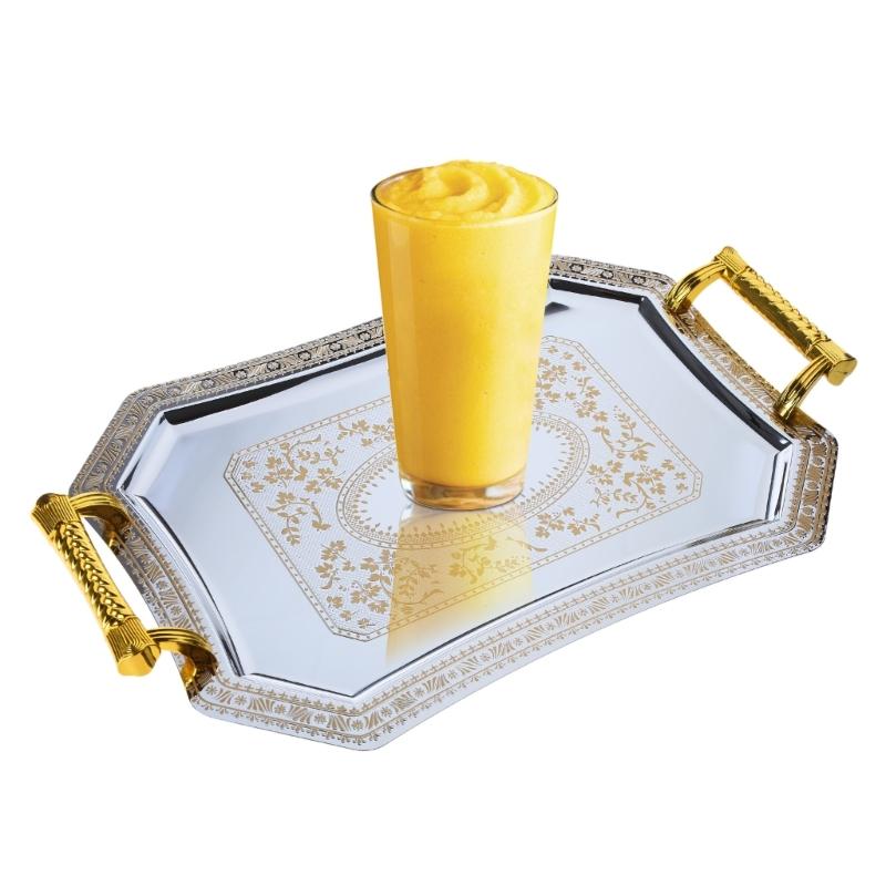 Stainless Steel Storage Tray Metal Elegant Organizer Multifunction Trays for Fruit Candy Dessert Pastry Cookie Biscuit