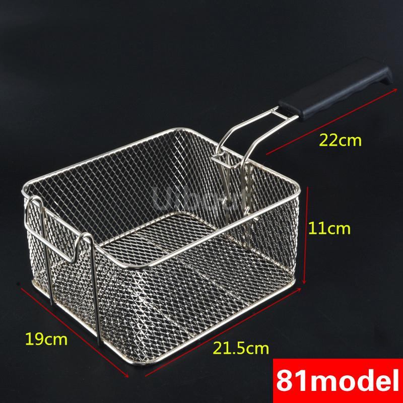 French Fries Frying Basket Net Food Basket Stainless Steel Fry Frame Square Oil Filter Frying Basket Frying Screen Strainer
