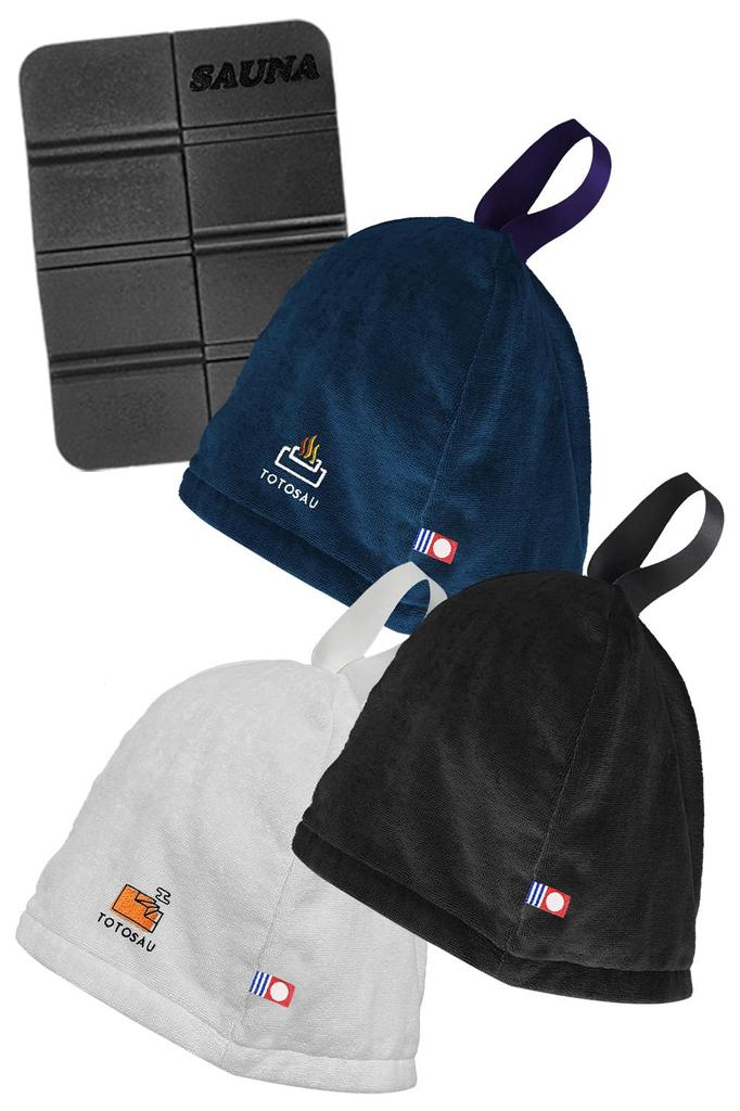 Sauna Hat Imabari Towel Sauna Mat Sauna Sauna Hat Large Sauna Goods Towel Fabric Washable [Forward Press] Men's Women's (Black Plain)