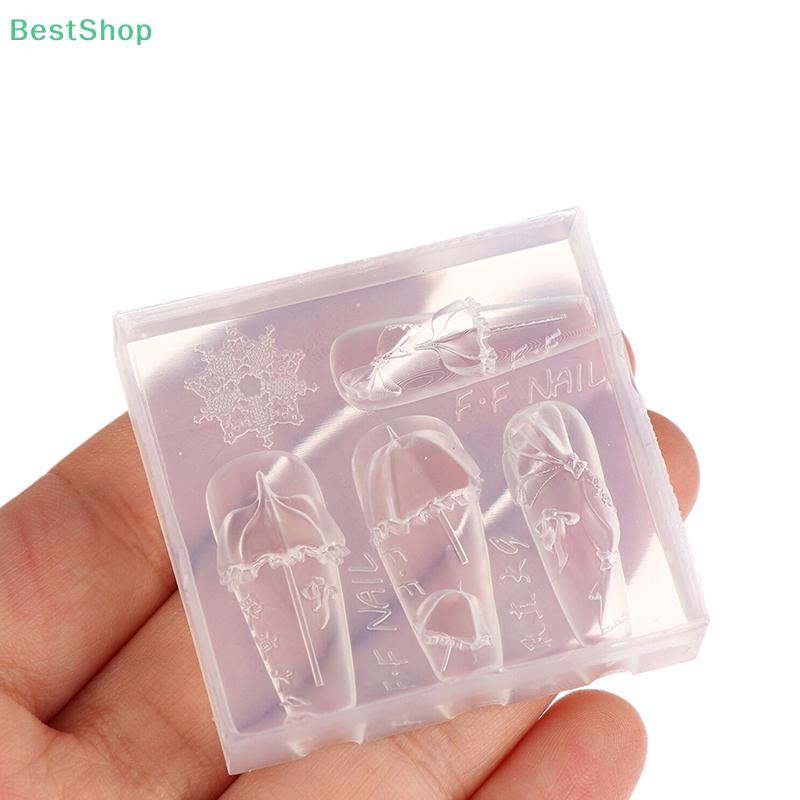 3D Relief Lace Umbrella Silicone Nail Art Mold DIY Nail Decor Transparent Manicure Template