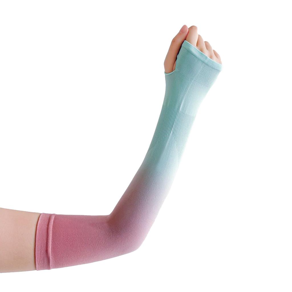 Gradient Color Arm Sleeves Ice Fabric Anti-UV Sunscreen Running Cycling Sleeve Outdoor Sport Cycling Arm Warmers For Men Women