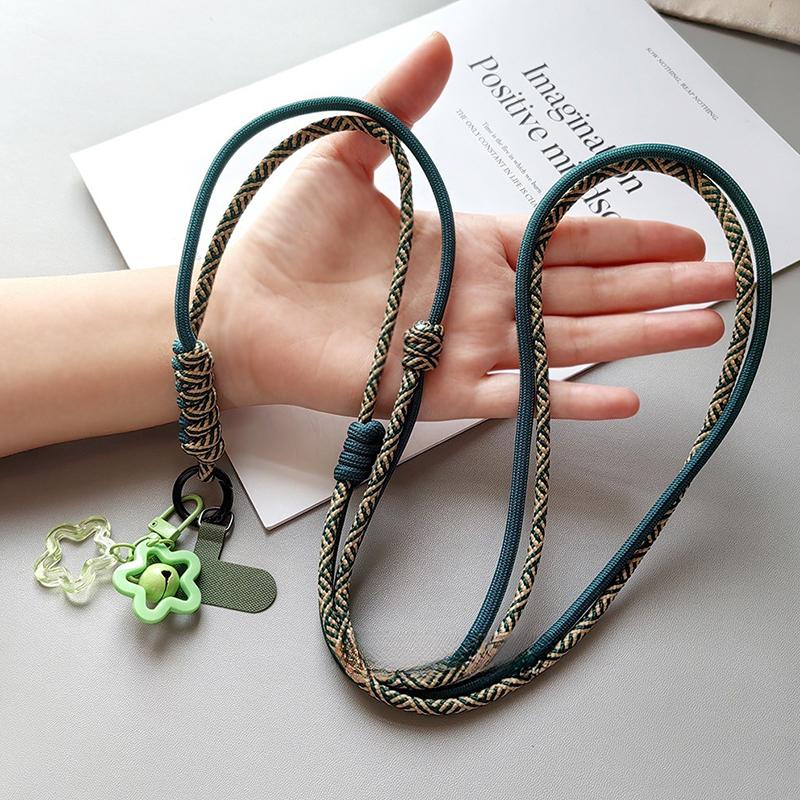 Braided Phone Lanyard Long Crossbody Shoulder Strap Adjustable Outdoor Sports Mountaineering Rope Anti Loss Neck Phone Strap