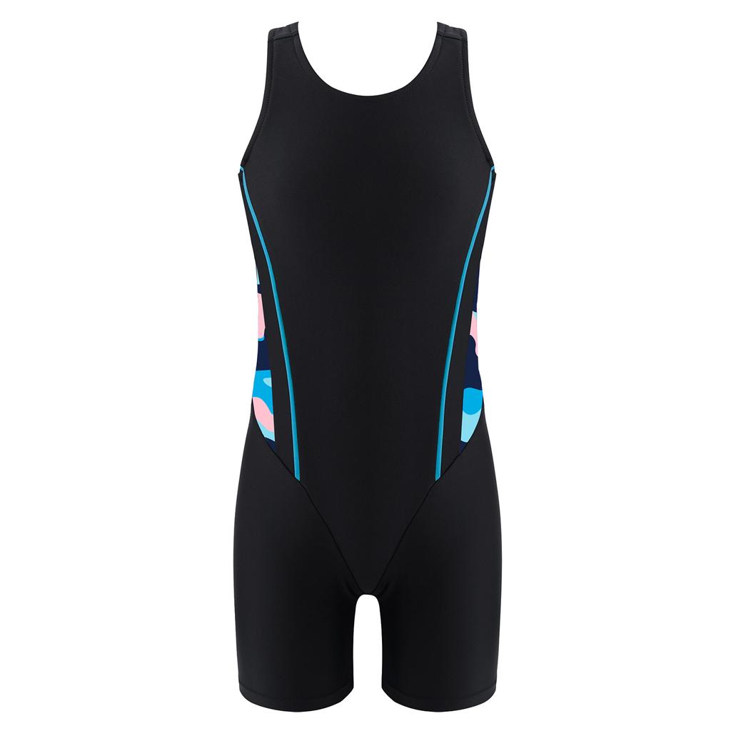 Kids Girls One-piece Sleeveless Round Neck Shorty Wetsuit Swimsuit Swimwear Bathing Suit