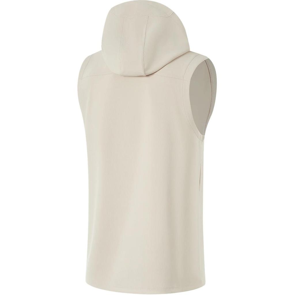 Li Ning Wade Series Letter Hooded Comfortable Breathable Sports Vest Men Vests Oatmeal-Gray AVSU005-3