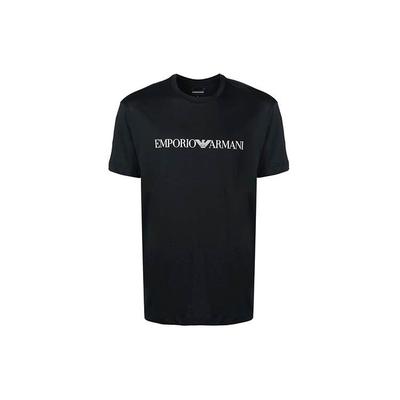 Logo Letter Print Crew Neck Short Sleeve T-Shirt Men Tops Black 8N1TN5-1JPZZ-0568