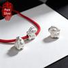 S999 Sterling Silver 3D Horse Spacer Beads for DIY Bracelets & Necklaces - Zodiac Horse Year Charms, Pure Silver Loose Beads