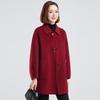 Fengmao Women's Mid-Length Wool Blend Coat with Chinese Knot Buttons