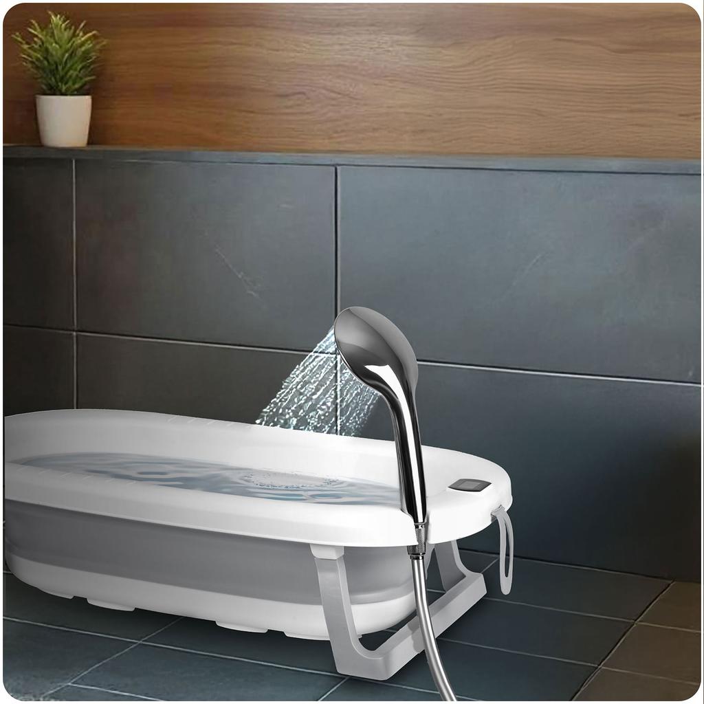 Foldable Baby Bath Tub For Infants With Thermometer & Insert, Ricokids