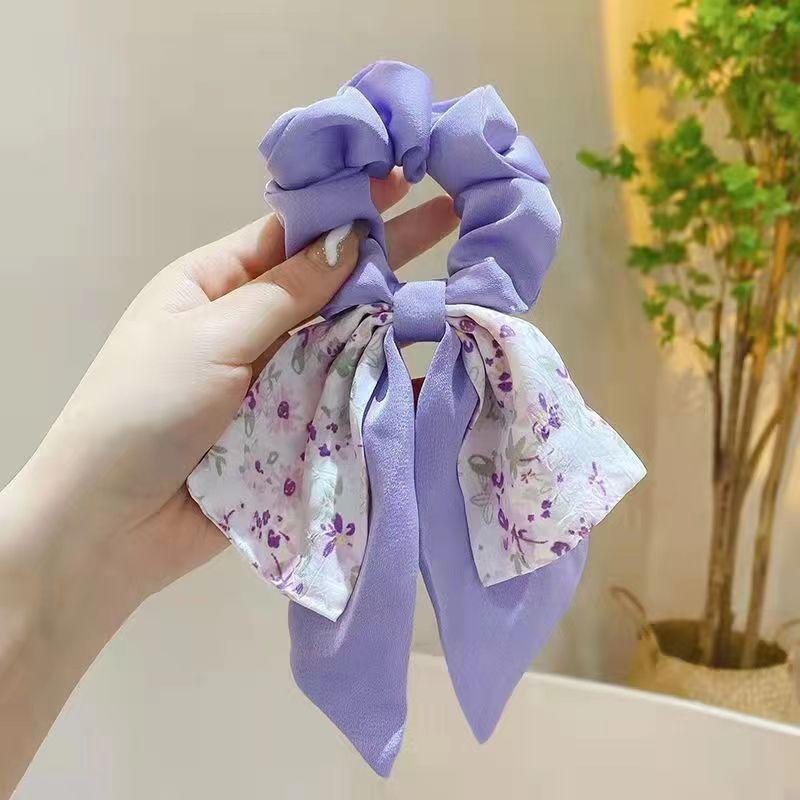 New Korean Bow Ribbon Elastic Hair Bands Women Elegant Hair Rope Elastic Ring Ties Headwear Girls Hair Accessories