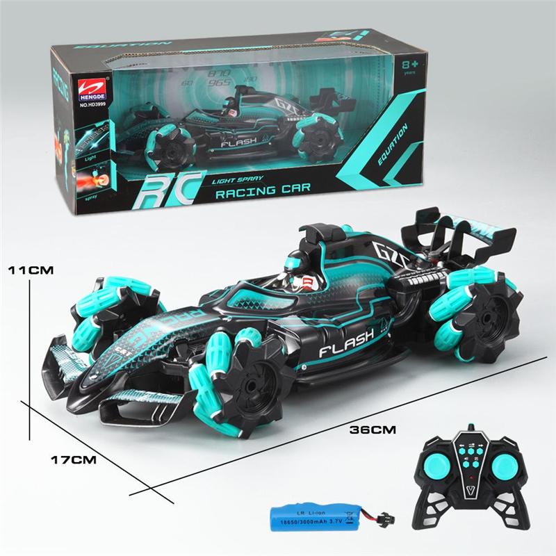 4WD RC Car Toy  F1 Stunt Drift Racing Car Kit 2.4G Gesture Remote Control Cars Spray Light Music Toys for Adults Children Kids