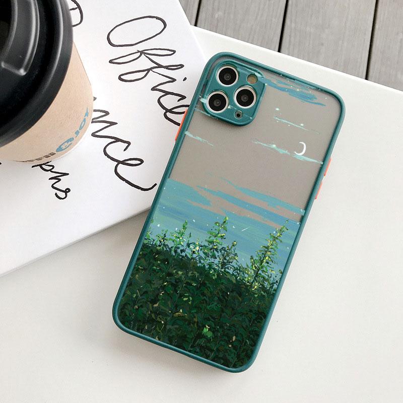 Field Flower Scenery Phone Case For iphone 7 8 Plus SE2 16 15 11 12 13 Pro Max 12 13 Mini 14 Plus X XR XS Shockproof Cover Funda