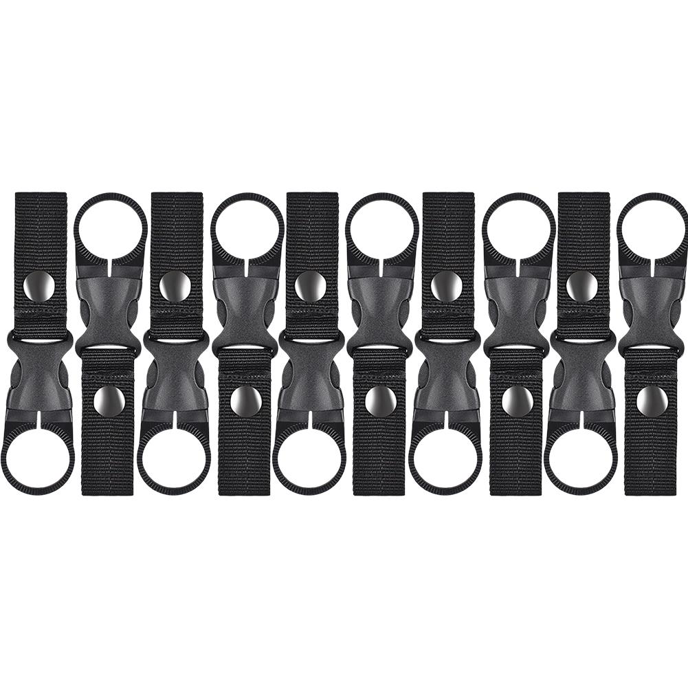 

10Pcs Water Bottle Holder Clip Portable Nylon Webbing Belt Backpack Hanger Multi-Purpose Hanging Bottle Buckle for Backpack Belt чорний