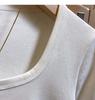 Plus Size French Style Square Neck Women's T-shirt - Tummy Concealing, Slimming Summer Short Sleeve Top