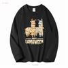 Happy Lamaween Funny Blade Halloween Mens Cotton T Shirt long or short sleeves vintage Washed fashion Stretched Slightly