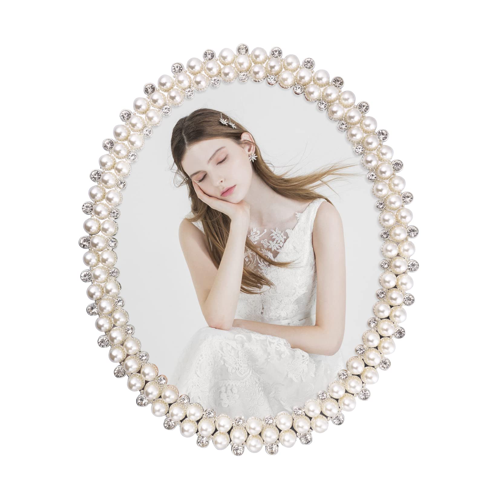 

1 pcs 6-inch 7-inch 8-inch 10-inch pearl frame wedding rhinestone European style desktop frame, family and friends gift hom 6inch