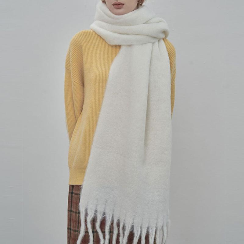 Women Men Knitted Winter Retro Plaid Scarf Imitation Cashmere Pashmina Warm Scarve Pareo Foulard Male Mujer Wrap Shawl Unisex