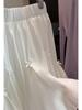 Petite Women's High-Waisted A-line Fluffy Skirt - Summer Ballet Style with Bow and White Flower Buds