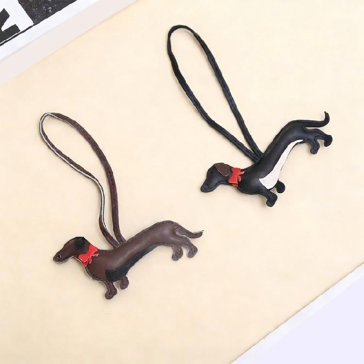 Traditional Dog Shaped Charm Keyring Water Resistant PU Leather Craftsmanship Pendant Stylish Luggage Label Charm